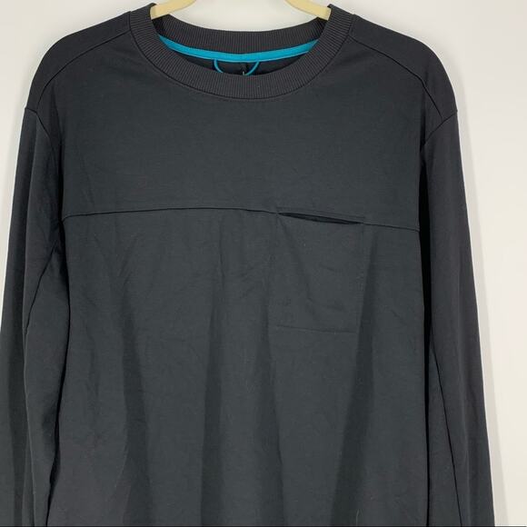 all in motion Men's Black Ponte Crewneck Sweatshirt Long Sleeve Size Small - Picture 4 of 6